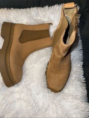 Dune London Tan Chelsea Lug Sole Ankle Boots